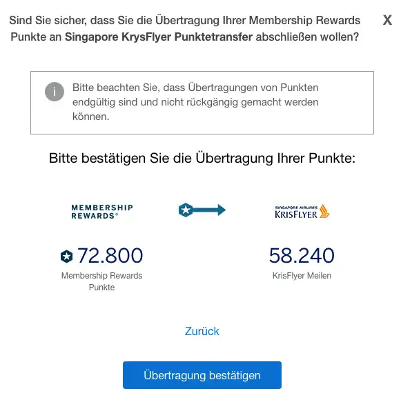 Transfer Von Membership Rewards Zu Singapore Airlines Krisflyer Meilen Reisenmitpunkten De