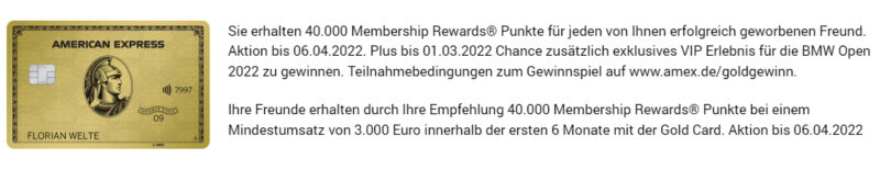 40000 Amex Punkte Januar 2022 Freundschaftswerbung